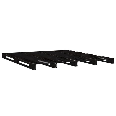 Palletbed massief grenenhout zwart 135x190 cm 8720287140214 4