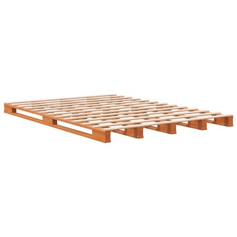 Palletbed massief grenenhout wasbruin 140x200 cm 8721012315297 2