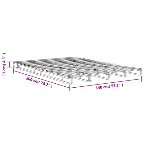 Palletbed massief grenenhout wasbruin 140x200 cm 8721012315297 9