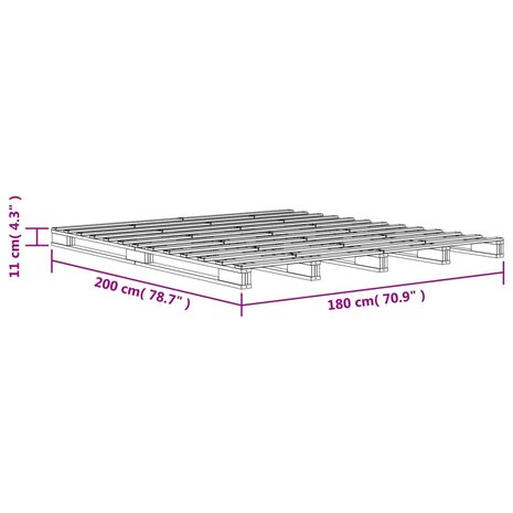 Palletbed massief grenenhout wasbruin 180x200 cm 8721012315303 9