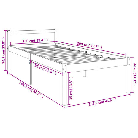 Seniorenbed massief grenenhout wit 100x200 cm 8720286878149 10