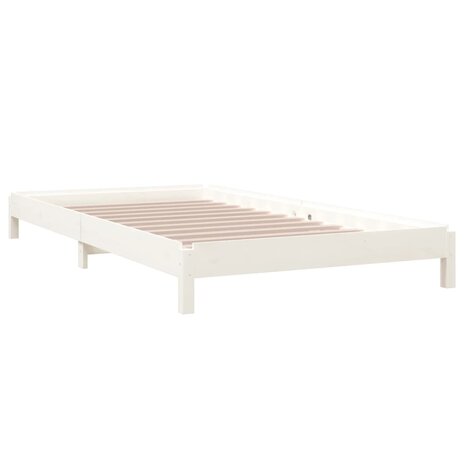 Bed stapelbaar 100x200 cm massief grenenhout wit 8720287073666 7