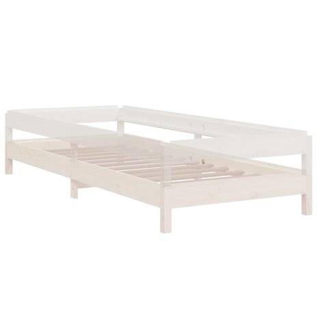 Bed stapelbaar 90x190 cm massief grenenhout wit 8720287073819 6