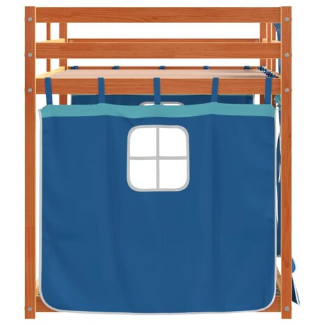 Stapelbed met gordijnen 80x200 cm massief grenenhout blauw 8721102689635 6