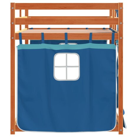 Stapelbed met gordijnen 90x190 cm massief grenenhout blauw 8721102689901 6