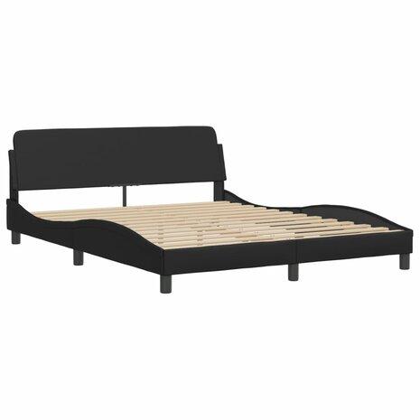 Bed met matras kunstleer zwart 160x200 cm 8721012353565 4