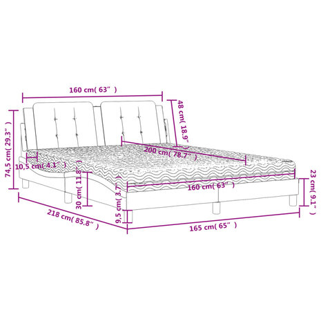 Bed met matras kunstleer zwart 160x200 cm 8721012353565 11