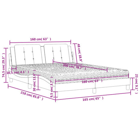 Bed met matras kunstleer wit 160x200 cm 8721012353572 11