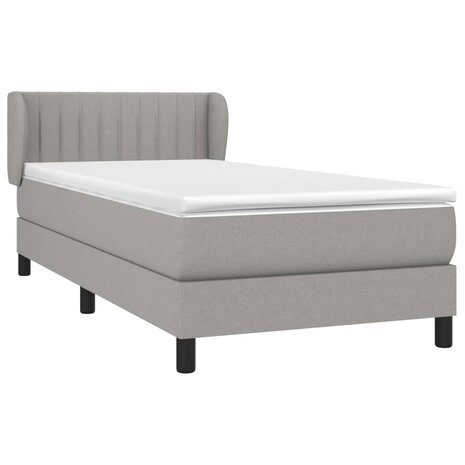 Boxspring met matras stof lichtgrijs 90x200 cm 8720287402497 3