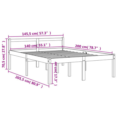 Seniorenbed massief grenenhout wasbruin 140x200 cm 8721012314955 9