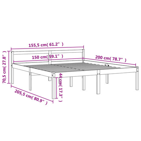 Seniorenbed massief grenenhout wasbruin 150x200 cm 8721012314962 9