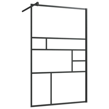 Inloopdouchewand 100x195 cm ESG-glas transparant en zwart 8720286416105 2