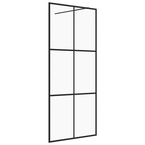 Inloopdouchewand 80x195 cm ESG-glas transparant en zwart 8720286513262 2