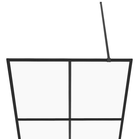 Inloopdouchewand 90x195 cm ESG-glas transparant en zwart 8720286513279 4