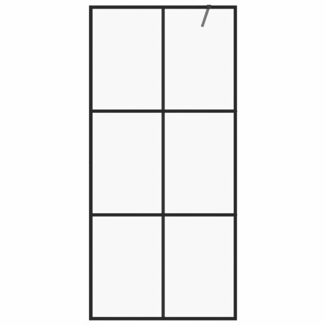 Inloopdouchewand 100x195 cm ESG-glas transparant en zwart 8720286513286 3