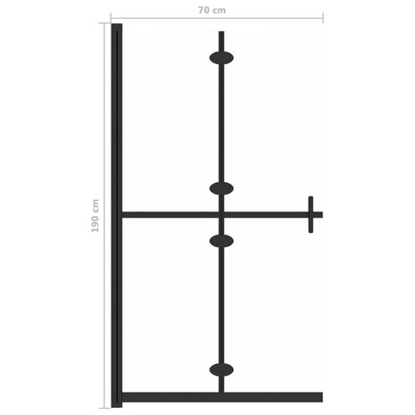 Inloopdouchewand inklapbaar 70x190 cm ESG-glas transparant 8720286640142 7