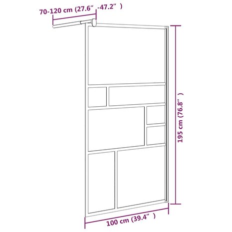 Inloopdouchewand 100x195 cm ESG-glas wit 8720286933206 7