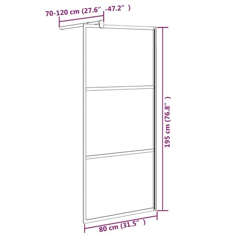 Inloopdouchewand met stenenmotief 80x195 cm ESG-glas zwart 8720286933305 7