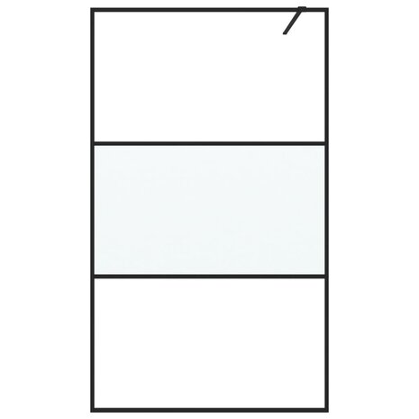 Inloopdouchewand 115x195 cm halfmat ESG-glas zwart 8720287052050 3