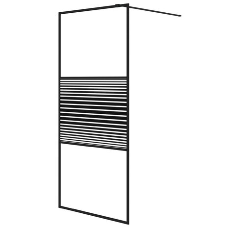 Inloopdouchewand 90x195 cm transparant ESG-glas zwart 8720287052432 2