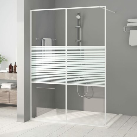 Inloopdouchewand 140x195 cm transparant ESG-glas wit 8720287052517 1