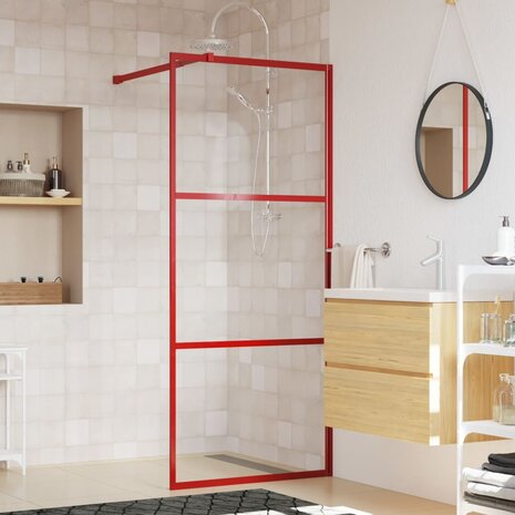 Inloopdouchewand transparant 80x195 cm ESG-glas rood 8720845941833 1