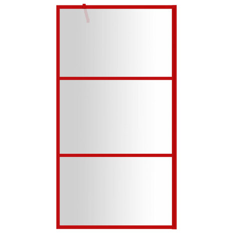 Inloopdouchewand transparant 100x195 cm ESG-glas rood 8720845941871 3