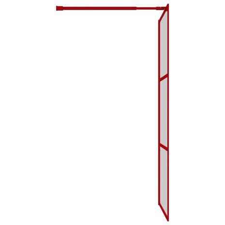 Inloopdouchewand transparant 100x195 cm ESG-glas rood 8720845941871 4