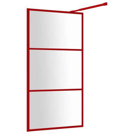 Inloopdouchewand transparant 100x195 cm ESG-glas rood 8720845941871 5