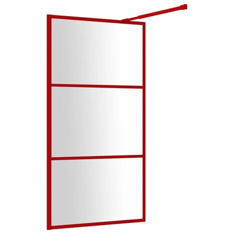 Inloopdouchewand transparant 115x195 cm ESG-glas rood 8720845941895 5