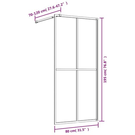 Inloopdouchewand transparant 80x195 cm ESG-glas rood 8720845941918 7