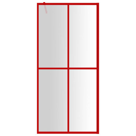 Inloopdouchewand transparant 100x195 cm ESG-glas rood 8720845941956 3