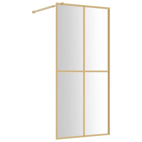 Inloopdouchewand transparant 100x195 cm ESG-glas goudkleurig 8720845941963 2