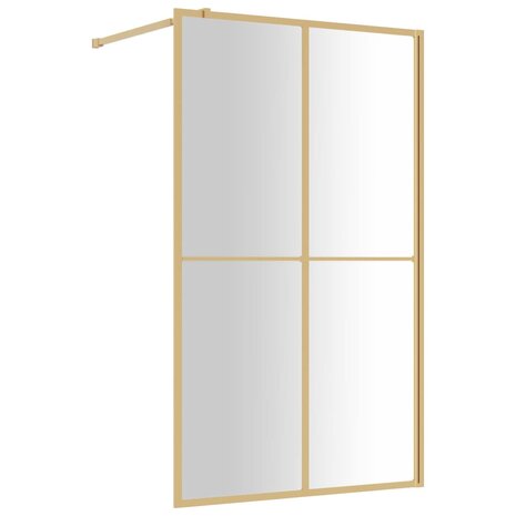 Inloopdouchewand transparant 118x195 cm ESG-glas goudkleurig 8720845941987 2