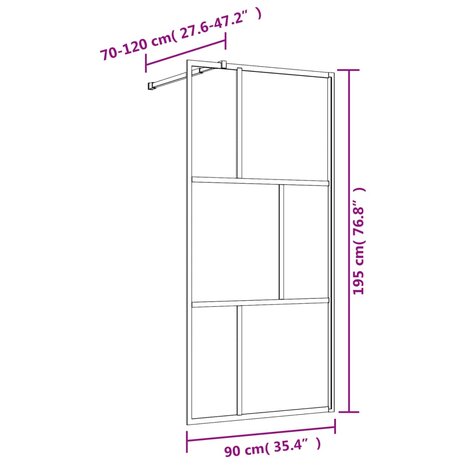 Inloopdouchewand transparant 90x195 cm ESG-glas rood 8720845942038 7