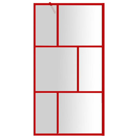 Inloopdouchewand transparant 100x195 cm ESG-glas rood 8720845942052 3