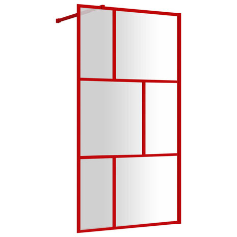 Inloopdouchewand transparant 115x195 cm ESG-glas rood 8720845942076 2