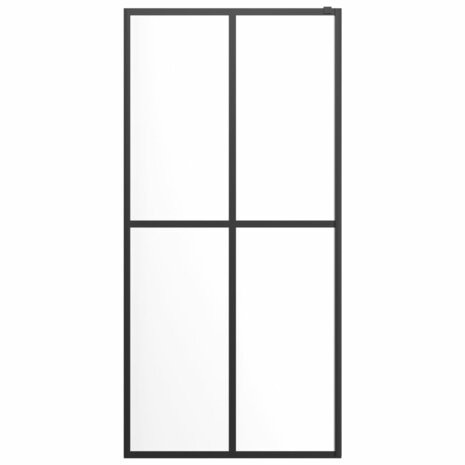 Inloopdouchewand met schap 100x195 cm ESG-glas aluminium zwart 8720845827793 4