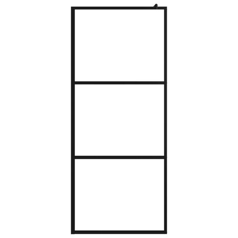 Inloopdouchewand met schap 100x195 cm ESG-glas aluminium zwart 8720845827809 4