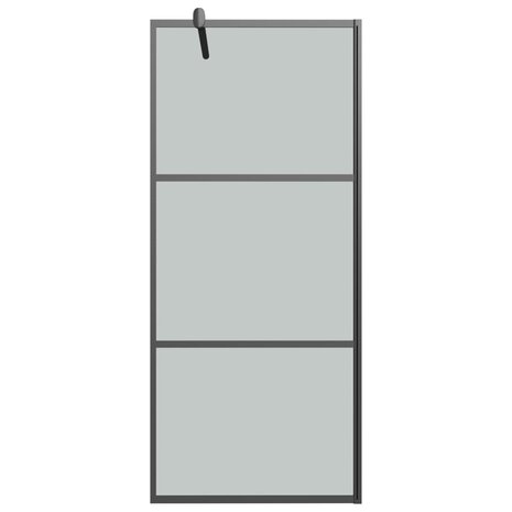 Inloopdouchewand met schap 100x195 cm ESG-glas aluminium zwart 8720845827878 4