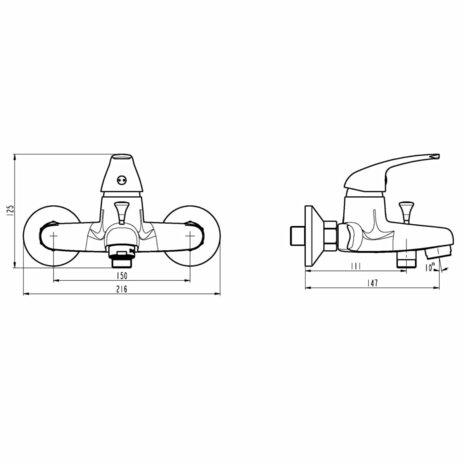 SCHÜTTE Badmengkraan ATHOS chroomkleurig 4008431770307 4