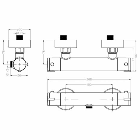 EISL Douchemengkraan CLAUDIO thermostatisch chroomkleurig 9002560704191 9