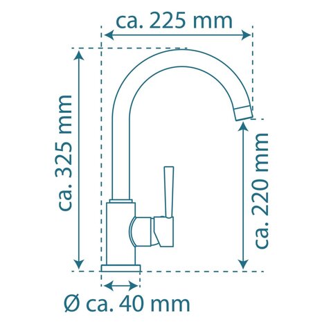 SCHÜTTE Keukenmengkraan met ronde uitloop CORNWALL matgoud 4008431092249 3