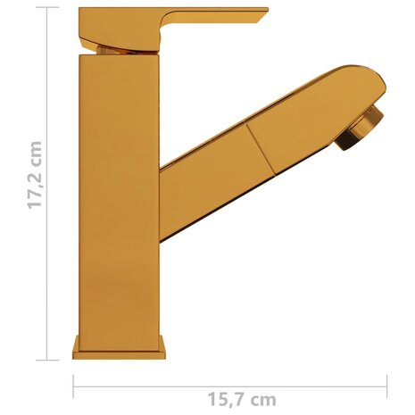 Wastafelkraan met uittrekfunctie 157x172 mm goudkleurig 8720286204672 6