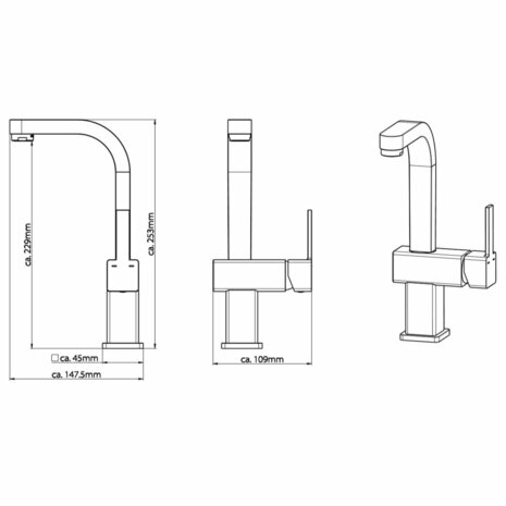 SCHÜTTE Wastafelmengkraan SIGNO chroomkleurig 4008431795102 4