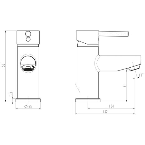 SCHÜTTE Wastafelmengkraan UNICORN chroomkleurig 4008431337104 5