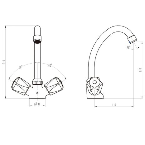 SCHÜTTE Wastafelmengkraan tweeknops SAVINO chroomkleurig 4008431371108 5