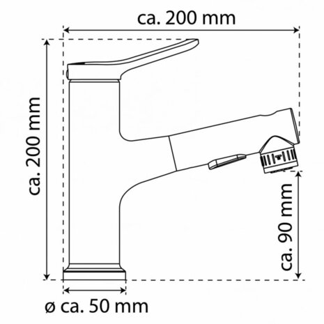 EISL Wastafelmengkraan VARIABILE met uittrekfunctie chroomkleurig 9002560798909 10