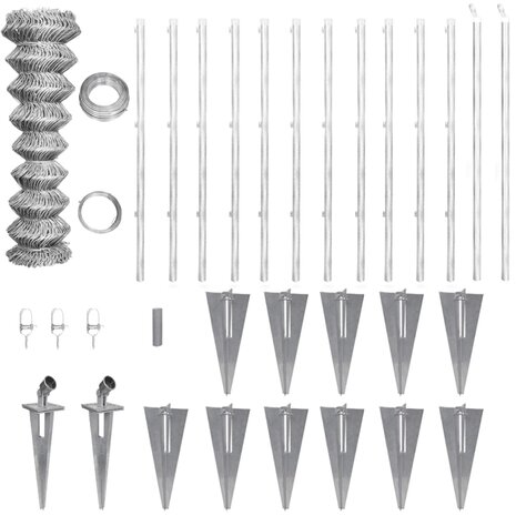 Gaashek met palen 25x1,5 m gegalvaniseerd staal 8718475911609 1