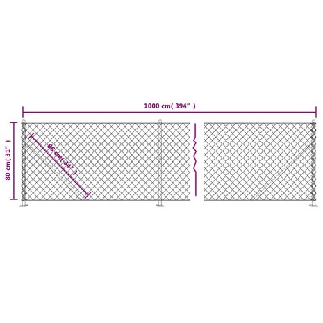 Gaashek met flens 0,8x10 m antracietkleurig 8720845771980 6